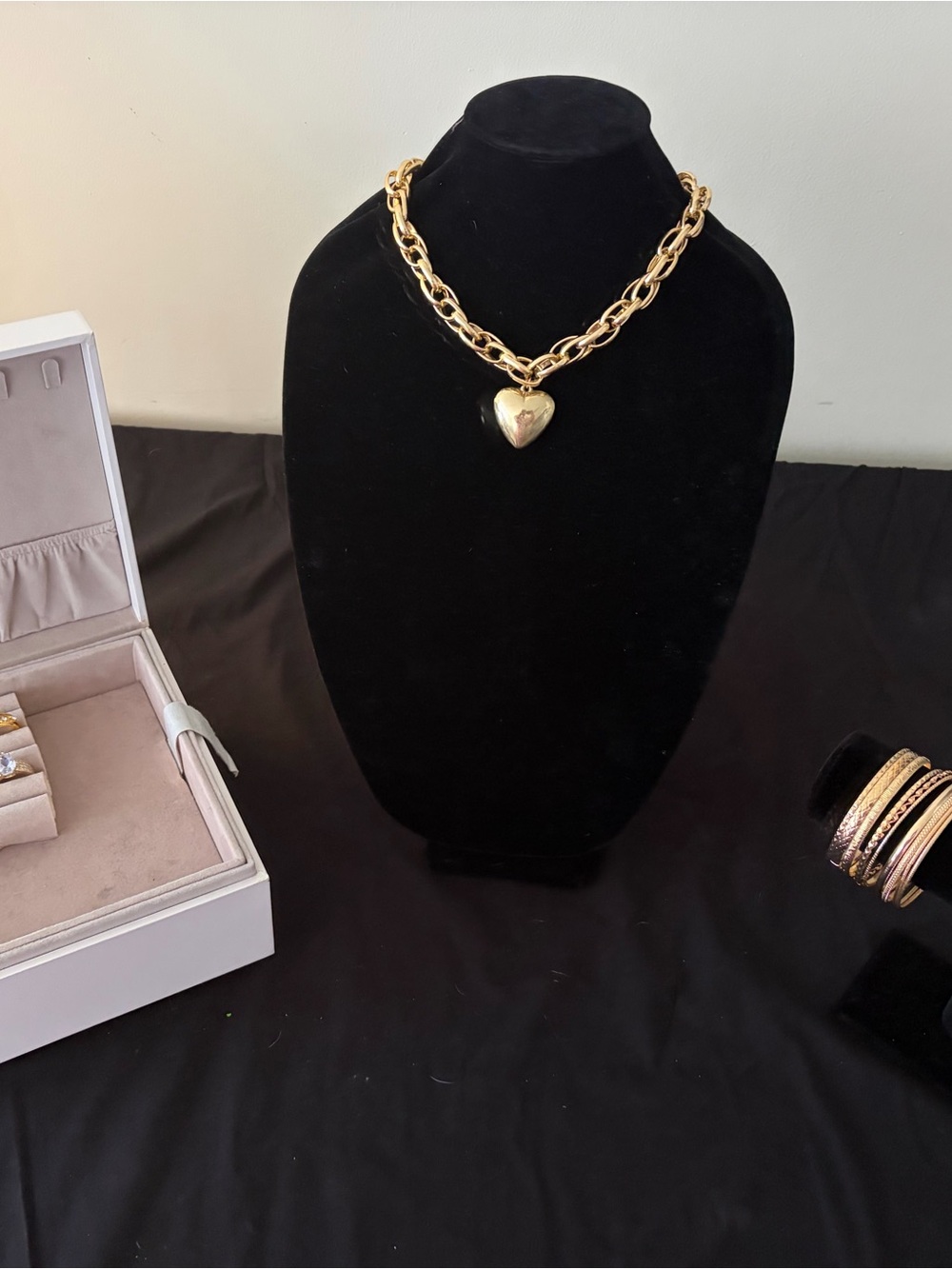 Gold Jewelry Bundle | Heart Locket Necklace + Bangles + Rings
